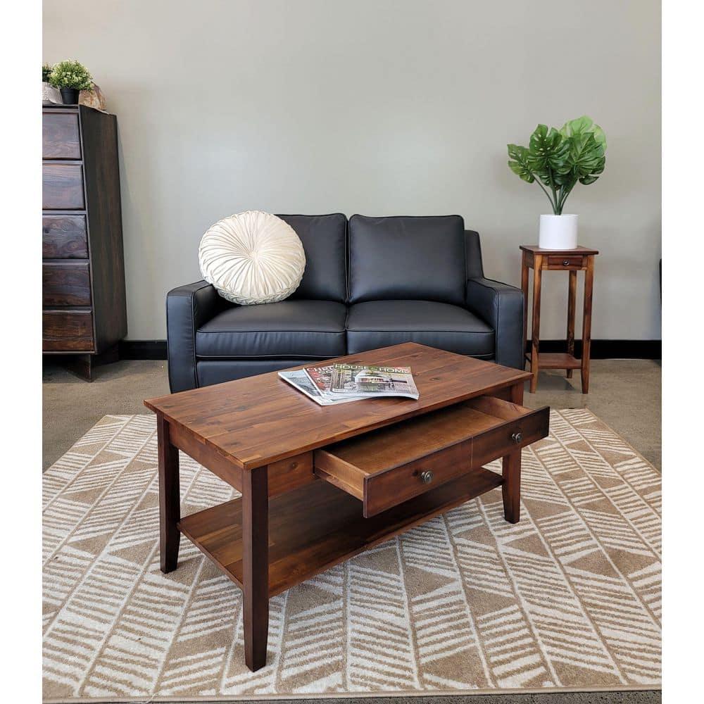 Casual Contemporary Living Solid Acacia Coffee Table - Mahogany