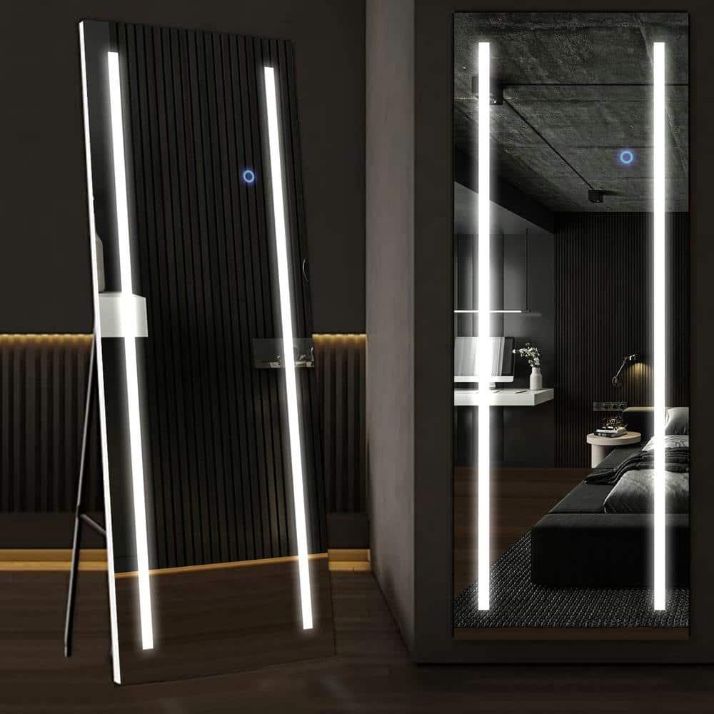 Full Length Lighted LED Vanity Mirror 19"x59" inches with Adjustable Light Color and Dimmer Touch Sensors by Fab Glass and Mirror