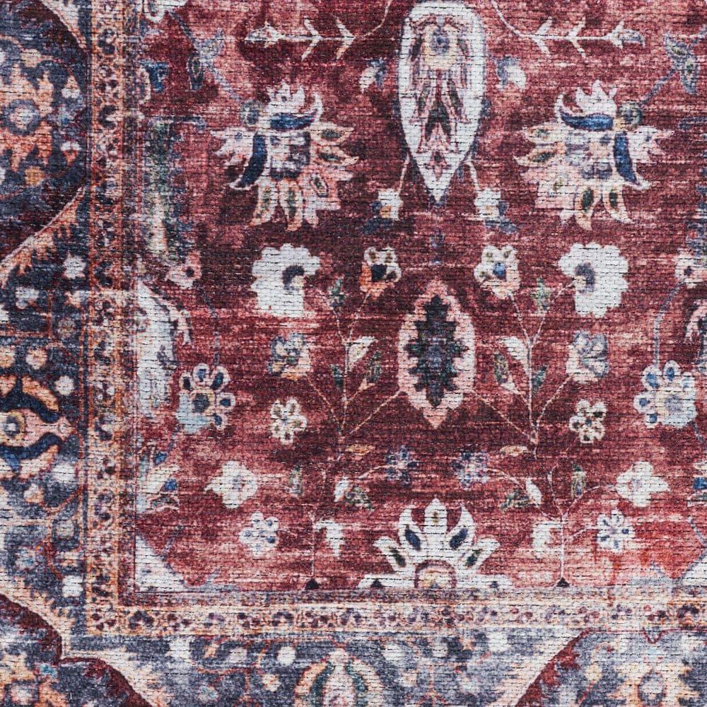 Nourison Washable Brilliance 5'3" x 7'3" Brick/Ivory Vintage Indoor Rug