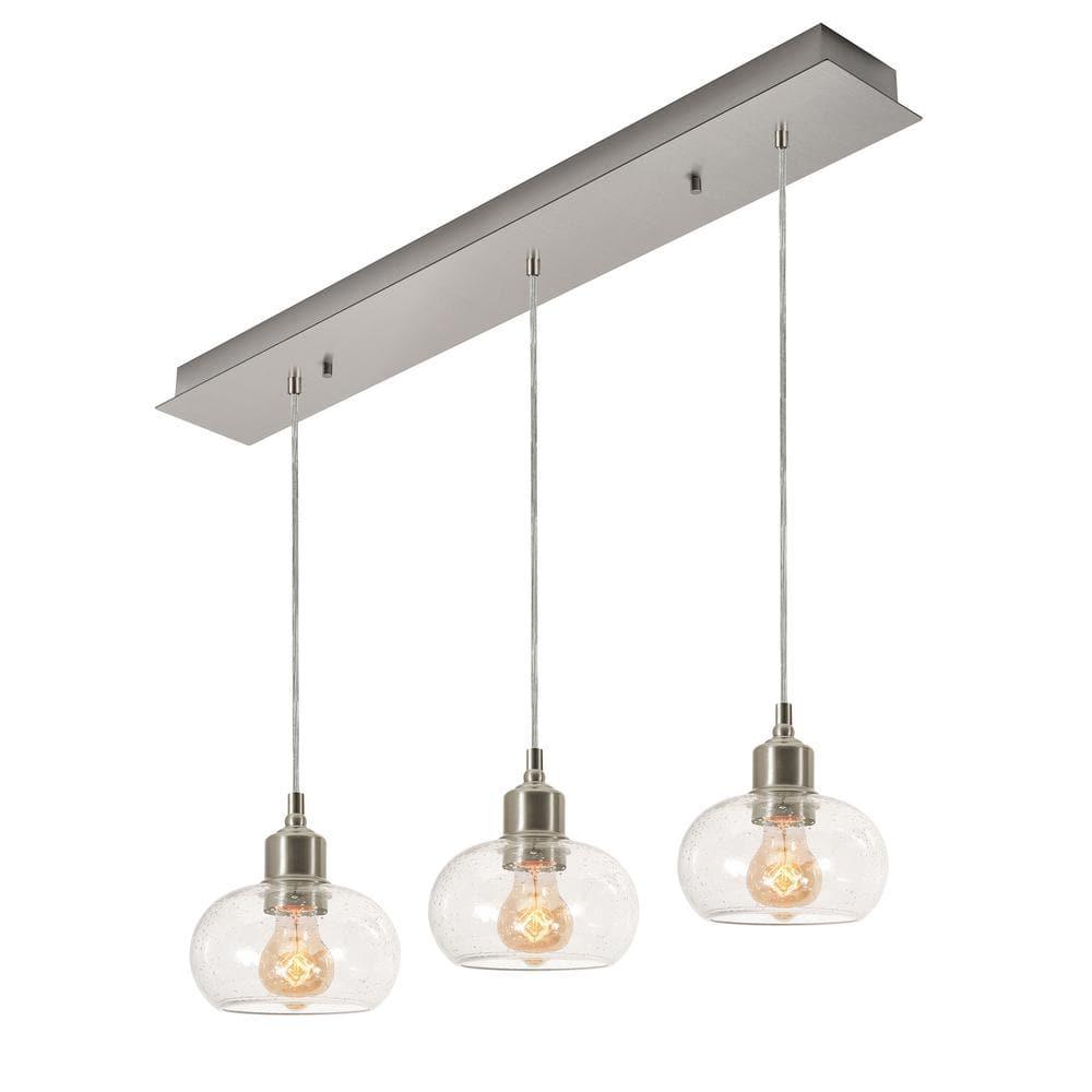 AFX  Laney 3 Light Linear Pendant - Medium Base 120V Satin Nickel