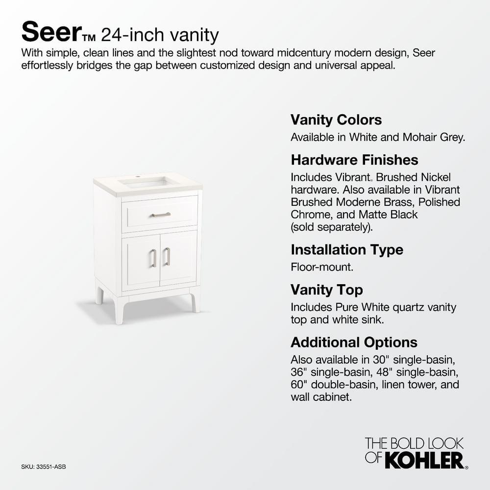 Seer 24" Freestanding Single Bathroom Vanity Cabinet with Sink and Quartz Top