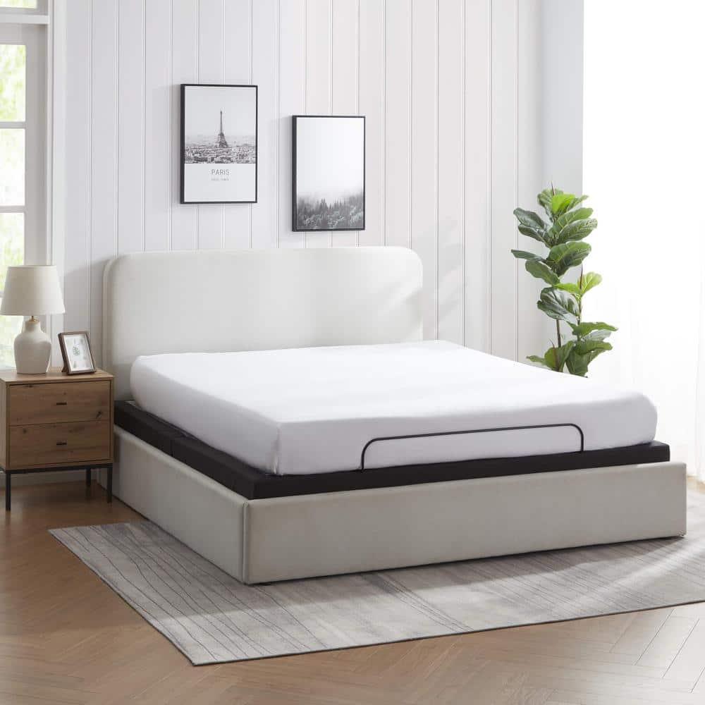 Clara Clark Clara Clark Massaging Zero Gravity, Zero Clearance Adjustable Bed with Wireless Remote, USB Ports & LED Lights