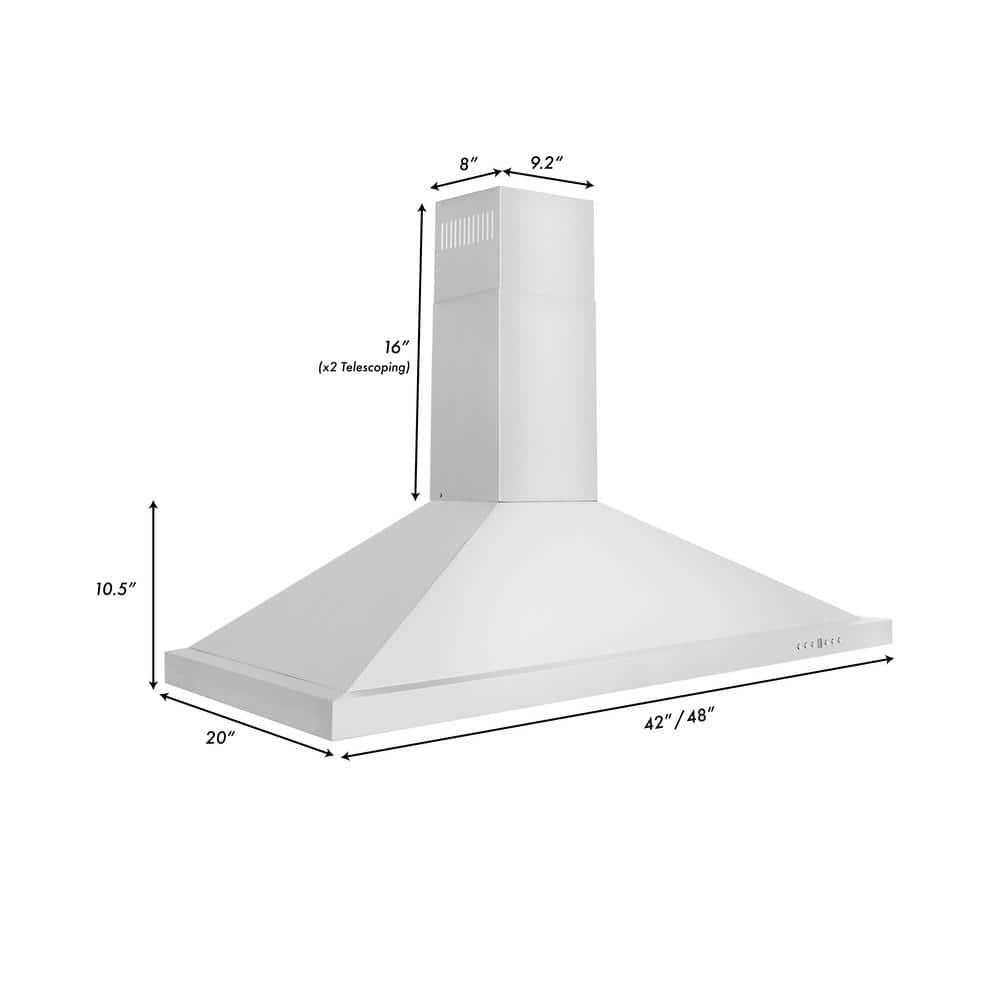 ZLINE ZLINE 48 in. Convertible Wall Mount Range Hood in Stainless Steel (KB-CF-48) KB-CF-48
