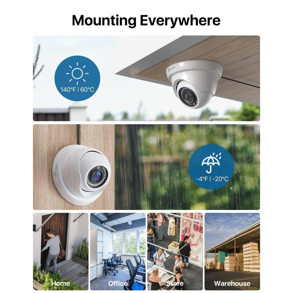 Security Camera System Outdoor with AI Human/Vehicle Detection, 2MP HD 1920TVL Wired CCTV Surveillance Camera System, H.265+ 8CH DVR & 1TB Hard Drive, Smart Playback, Remote Access, Email Alert