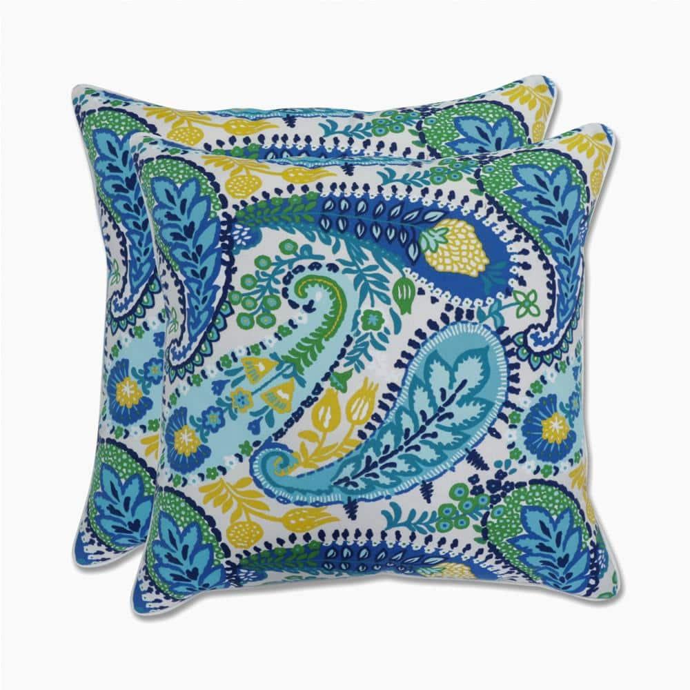 Pillow Perfect Paisley Indoor/Outdoor Throw Pillow (Set of 2)