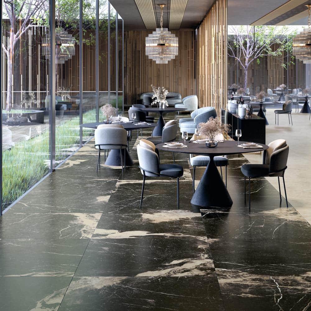 Signature 47.24 In. X 47.24 In. Marble Look Satin Porcelain Floor And Wall Tile (30.98 Sq. Ft. / Case)