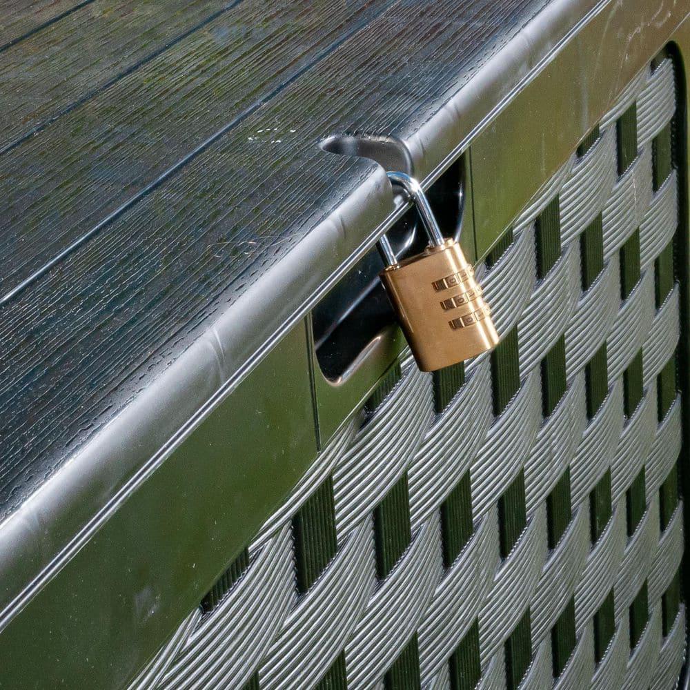 Starplast 88 Gallon Rattan Deck Box, Black