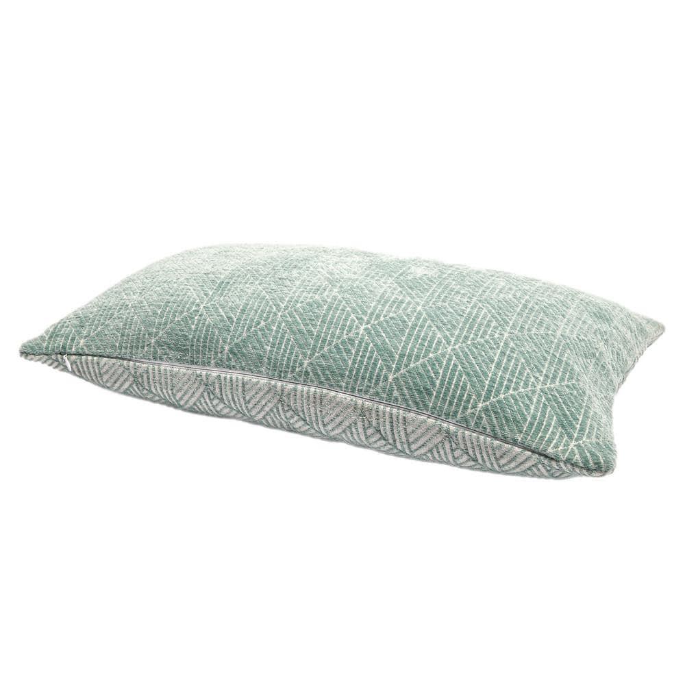 Freshmint Logan Reversible Woven Geometric Chenille Lumbar 24"x14",Blue Surf,1 Pack