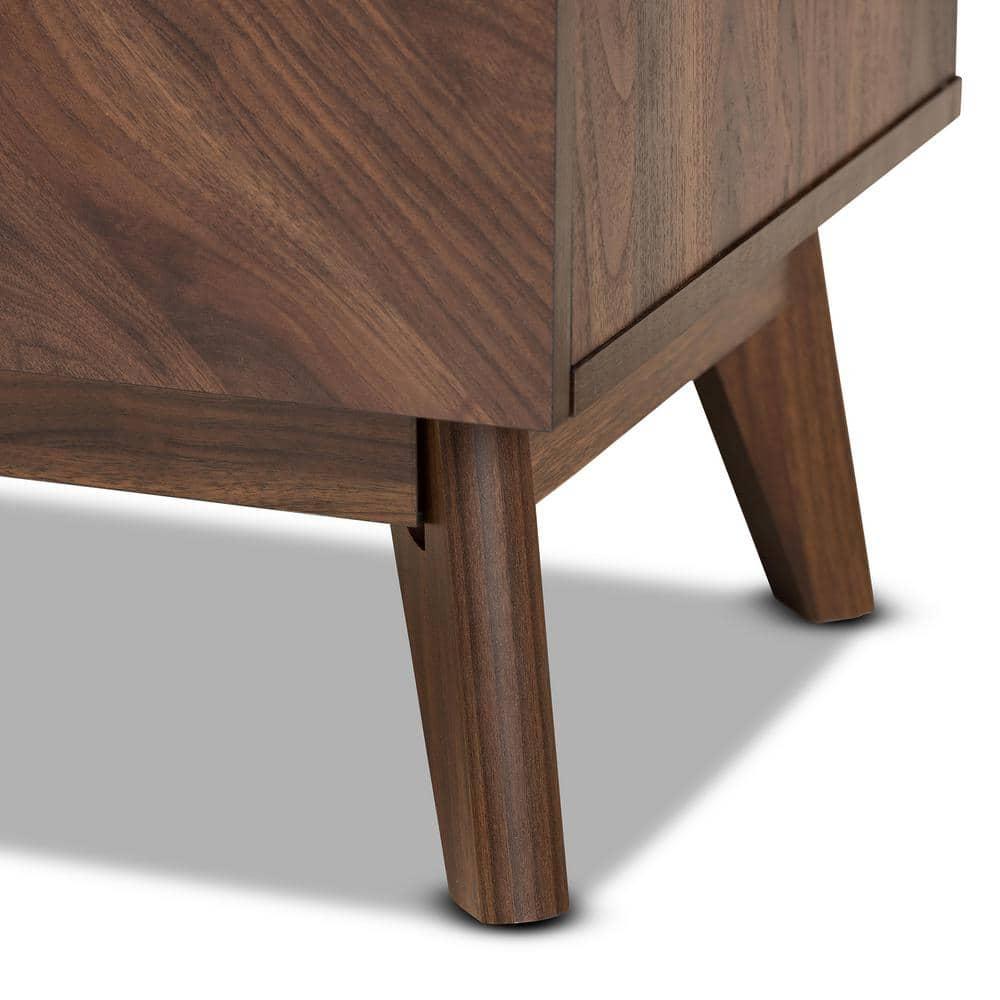 George Oliver Wisp Dark Brown Finish 2-Drawer Nightstand With Wooden Knob, 22.49" H X 18.78" W X 16.03" D