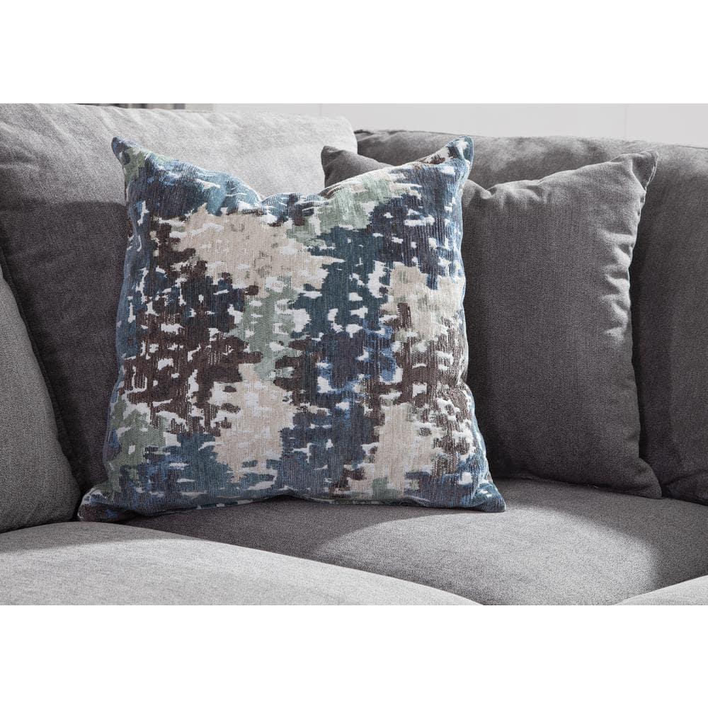 American Furniture Classics Graphite U Shaped Sectional with 4 Throw Pillows