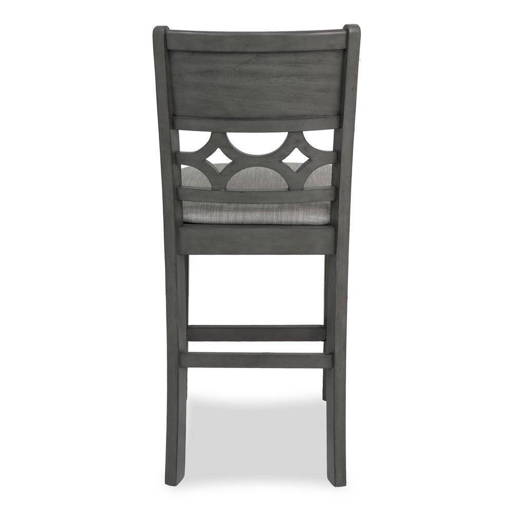 New Classic Furniture Mitchell 5-Piece Transitional Wood Counter Set in Gray