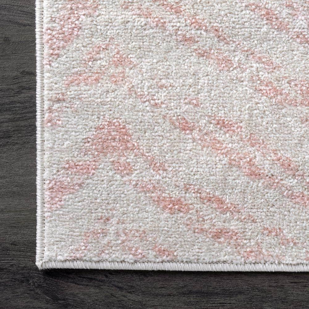 Nuloom Rosanne Geometric 5x7 Indoor Area Rug for Living Room Bedroom Dining Room Kitchen, Pink/Ivory