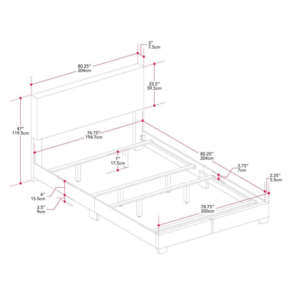Celeste Modern Upholstered King Bed Beige - CorLiving: Transitional Style, Polyester Fabric, MDF & Wood Frame