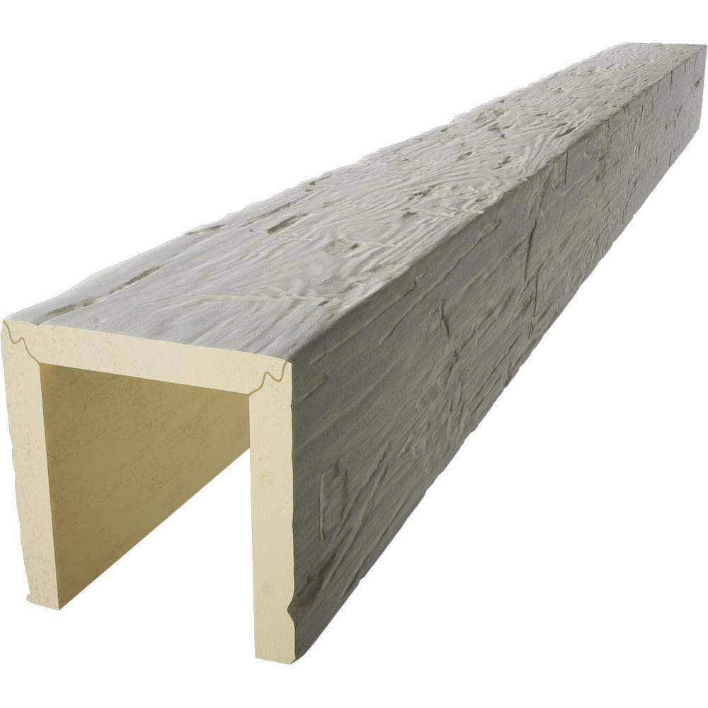 Ekena Millwork Hand Hewn Timberthane Faux Wood 3-Sided Ceiling Beam (U-beam)