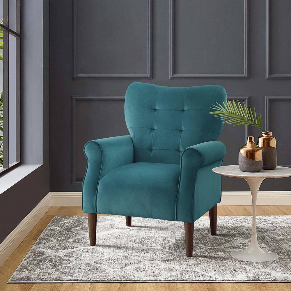 Lexicon Kyrie Velvet Accent Chair in Teal