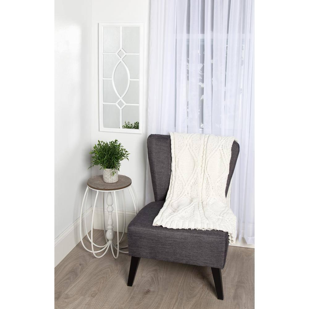 13" x 30" Cassat Framed Wall Accent Mirror White - Kate and Laurel