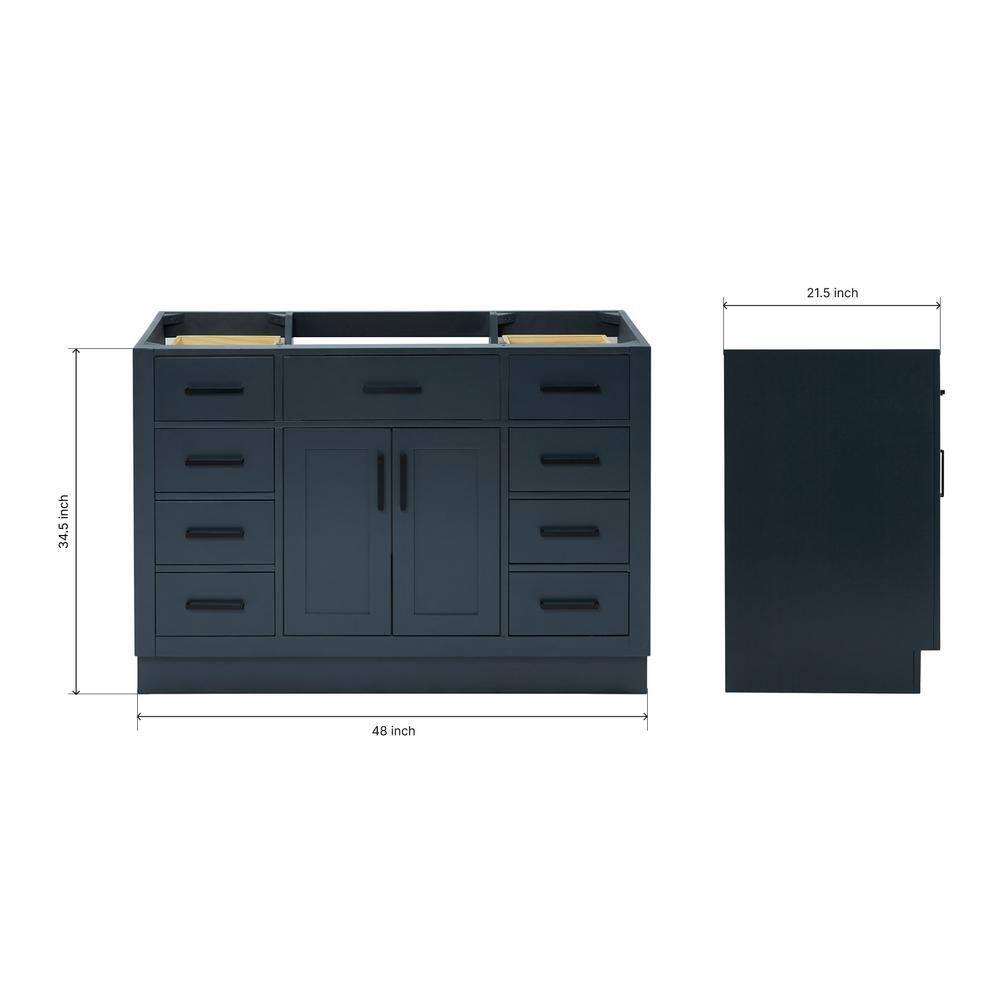 Ariel T048s-Bc Hepburn 48" Single Free Standing Vanity Cabinet Only - Blue