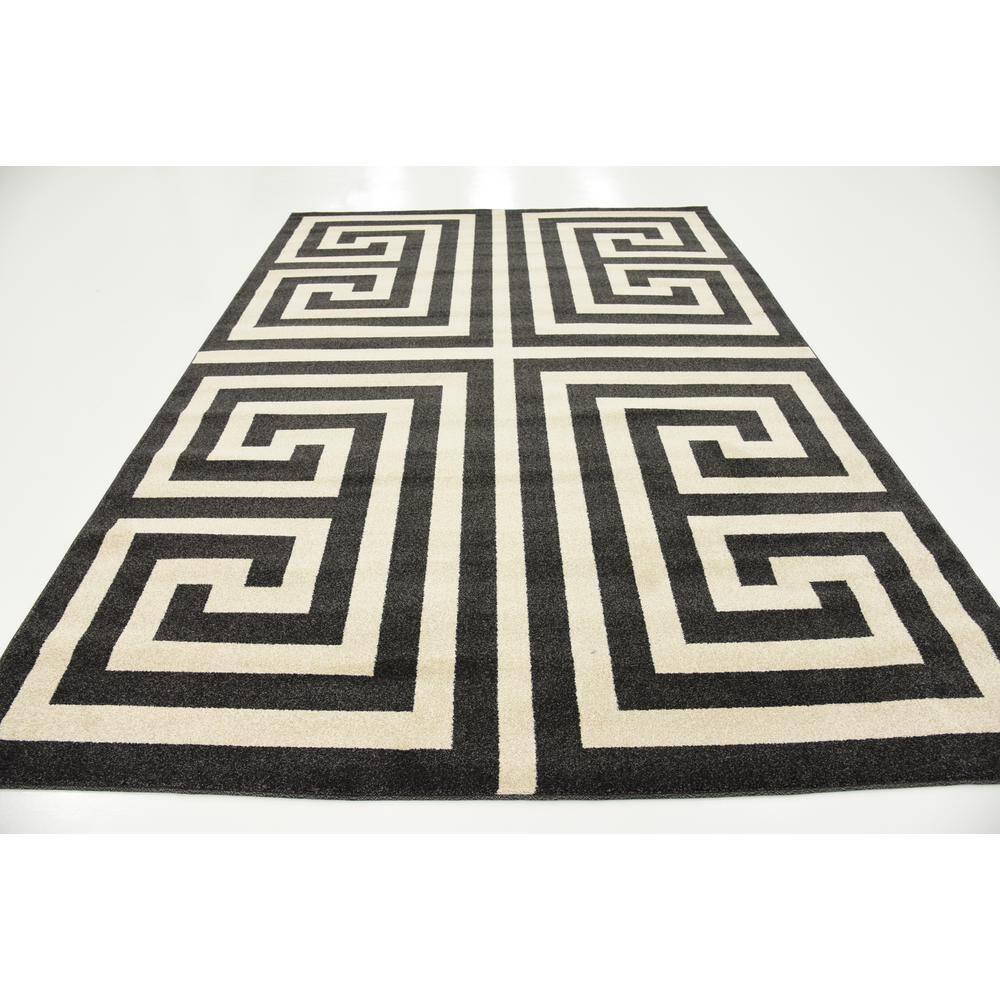 Unique Loom Athens Collection Area Rug - Greek Key (7' 1" x 10' Rectangle Black/Beige)