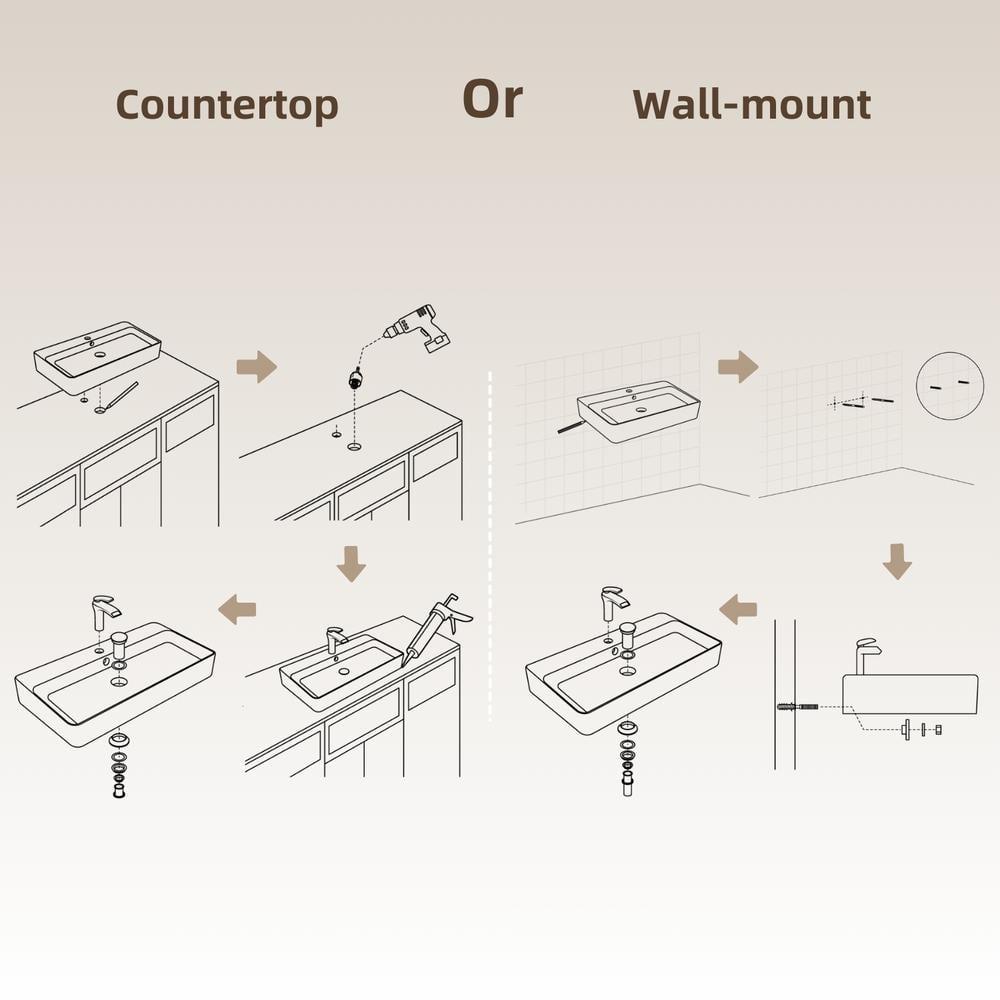 Los Flexi Los Flexi 43" x 16" Extra Large Trough Sink, Dual Faucet Holes, Wall-Mount Install, Pop-Up Drain WFLFBSTM04-01