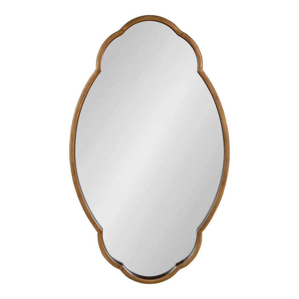Kate and Laurel 18 x 30 Oval Wall Mirror, Gold