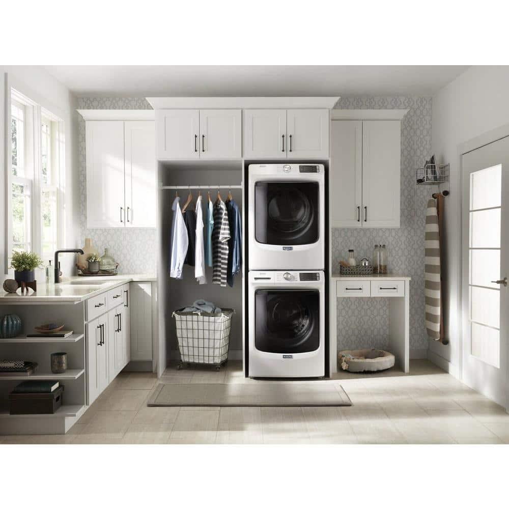 Maytag MED5630HW 7.3 Cu. Ft. White Front Load Electric Dryer with Extra Power and Quick Dry Cycle