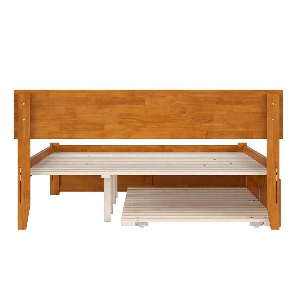 AFI Furnishings Orlando Solid Wood Platform Bed with Panel Footboard & Trundle