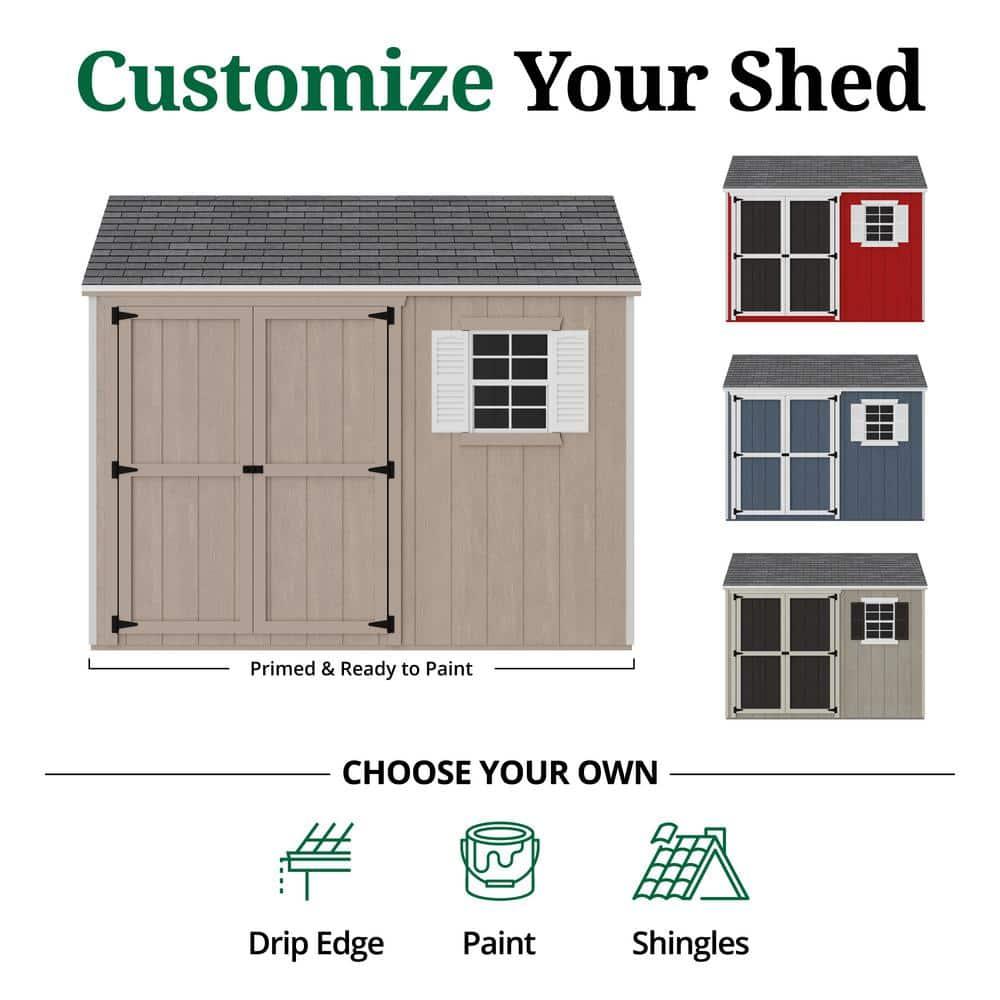 Little Cottage Co. 10x10 Value Workshop Shed with Operable Windows and Floor, Outdoor Wood Storage Do-It-Yourself Precut Kit