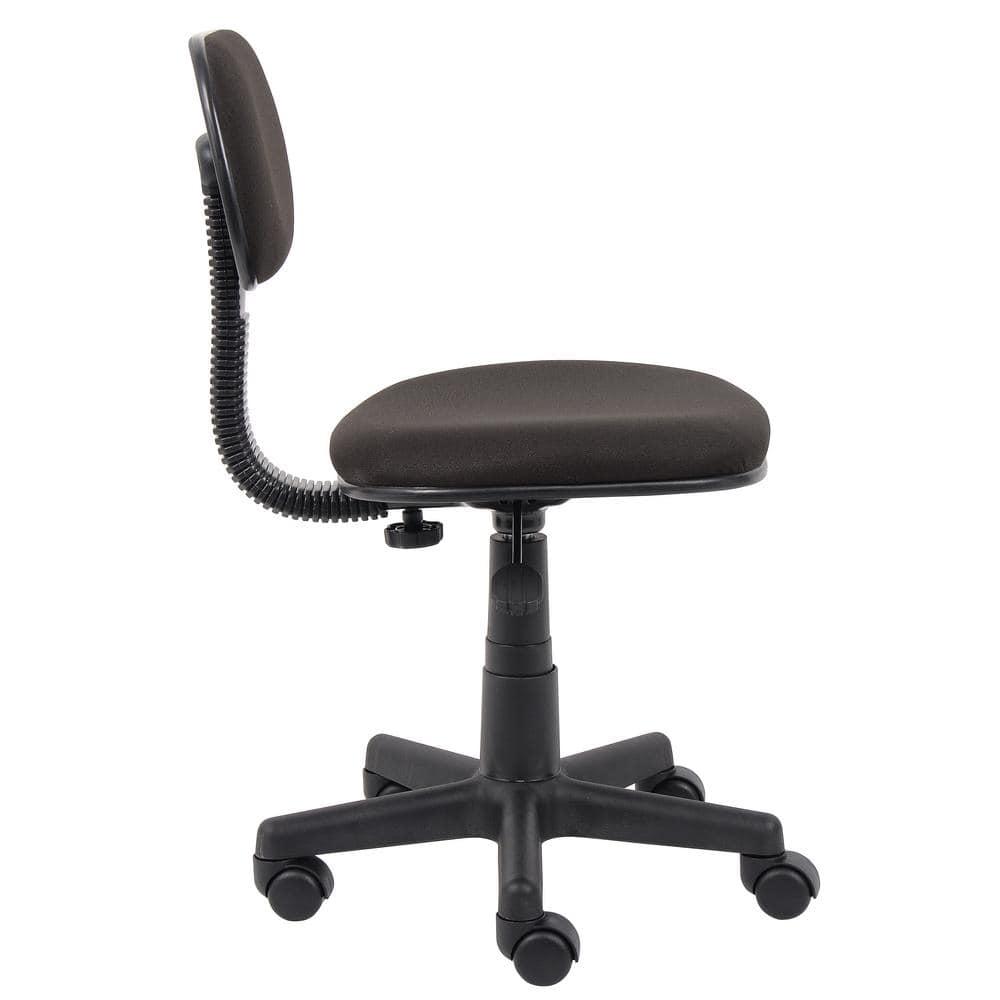 Fabric Steno Chair Black - Boss Office Products: Pneumatic Lift, Nylon Base, Swivel Casters