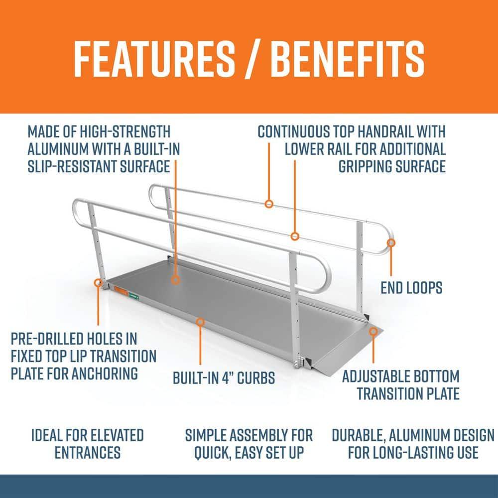 EZ-ACCESS GATEWAY 3G 9 Foot Solid Surface Aluminum Portable Wheelchair Ramp