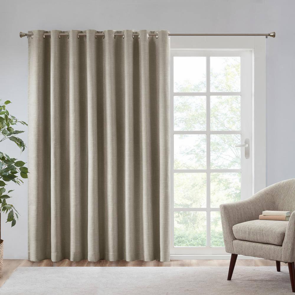 Madison Park Maya Printed Heathered Blackout Grommet Top Single Curtain Panel