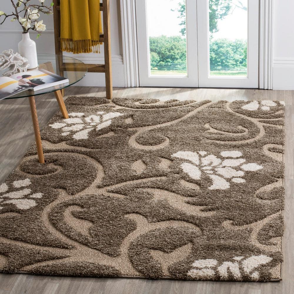 Florida Shag SG464 Power Loomed Indoor Area Rug - Smoke/Beige - 8'x10' - Safavieh.