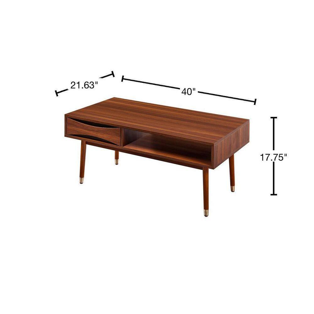 Wrought Studio™ Sabornton 40" Wooden Coffee Table with Drawer, Walnut & Reviews | Wayfair