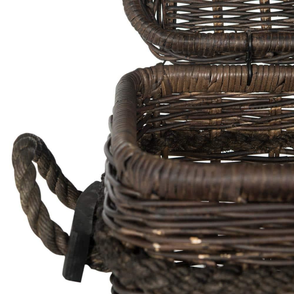Sidonie Wicker Hamper - Dark Natural - Safavieh