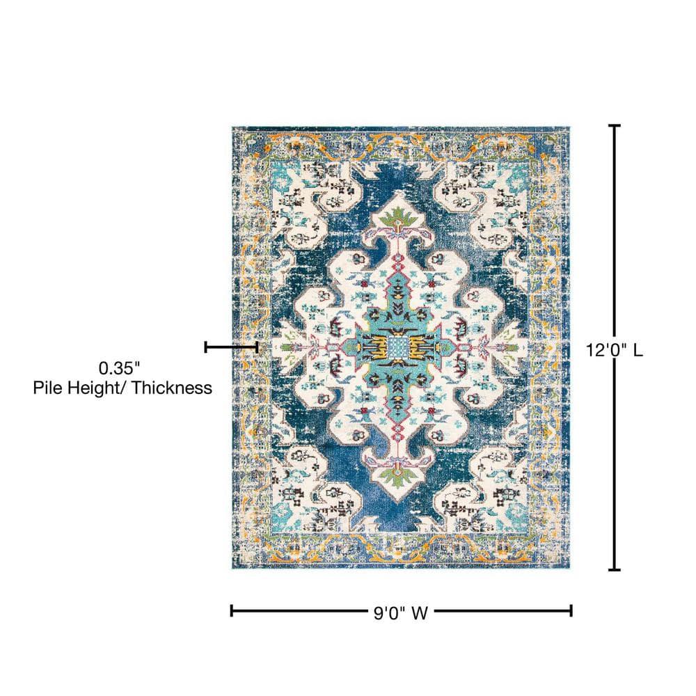 Madison MAD452 Power Loomed Indoor Area Rug - Navy/Grey - 9'x12' - Safavieh