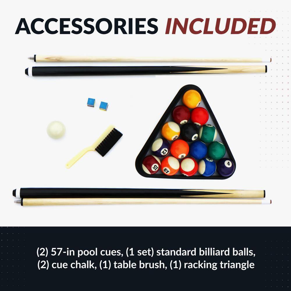 Hathaway Games Hathaway Montecito 8 Ft Furniture Pool Table – Includes Cue Sticks, Billiard Balls – Modern Design Perfect for Family, Home, Dining, or Living Room