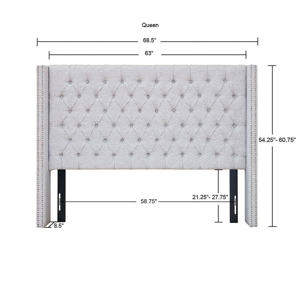 Amelia Upholstery Headboard Grey Queen