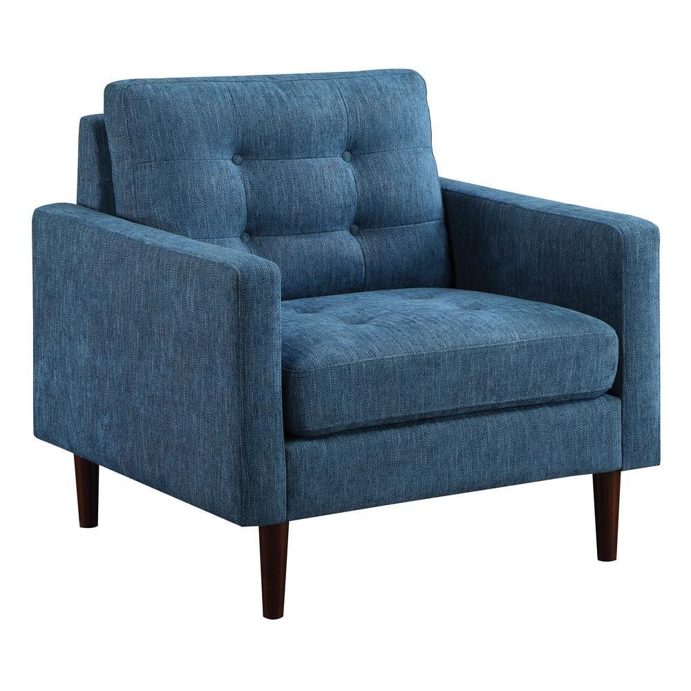 Grayburn Mid-Century Chair in Navy Fabric
