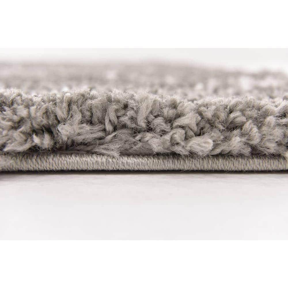 Gray Square Trellis Shag Synthetic Indoor Rug
