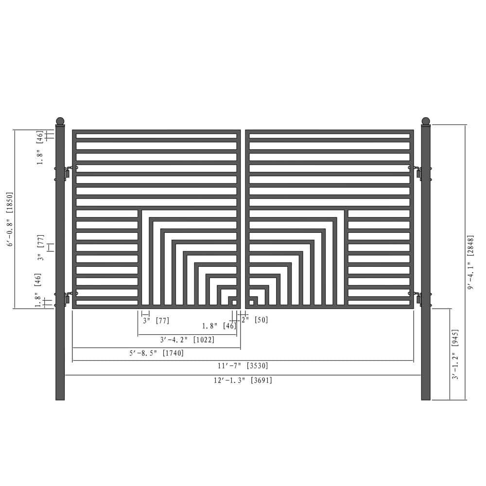 ALEKO Steel Dual Swing Driveway Gate - Florence Style