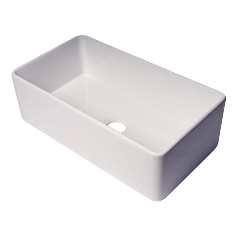 Alfi Brand 33'' L Farmhouse / Apron Single Bowl Fireclay Kitchen Sink ABF3318S-W