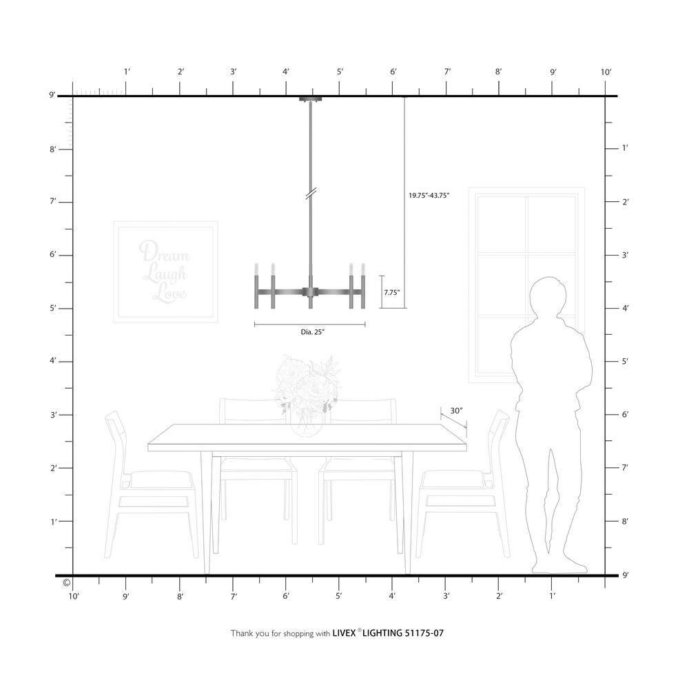 Livex Lighting Copenhagen 5 - Light Chandelier in  Bronze