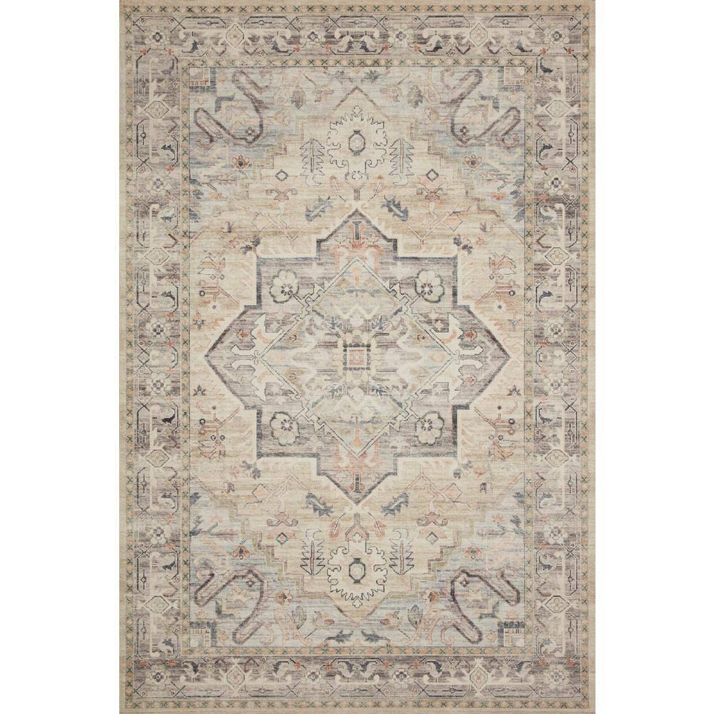 2'x5' Hathaway Rug Ivory - Loloi Rugs: Traditional Medallion Flat Pile Indoor Runner, Machine Made, Canvas Backing