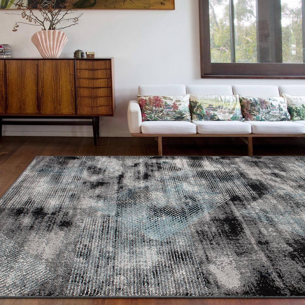 World Rug Gallery Contemporary Distressed Geometric Area Rug