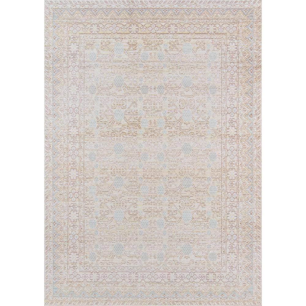 5'3"x7'3" Floral Loomed Area Rug Blue - Momeni: Modern Botanical Design, Low Pile, Indoor Use, Polyester