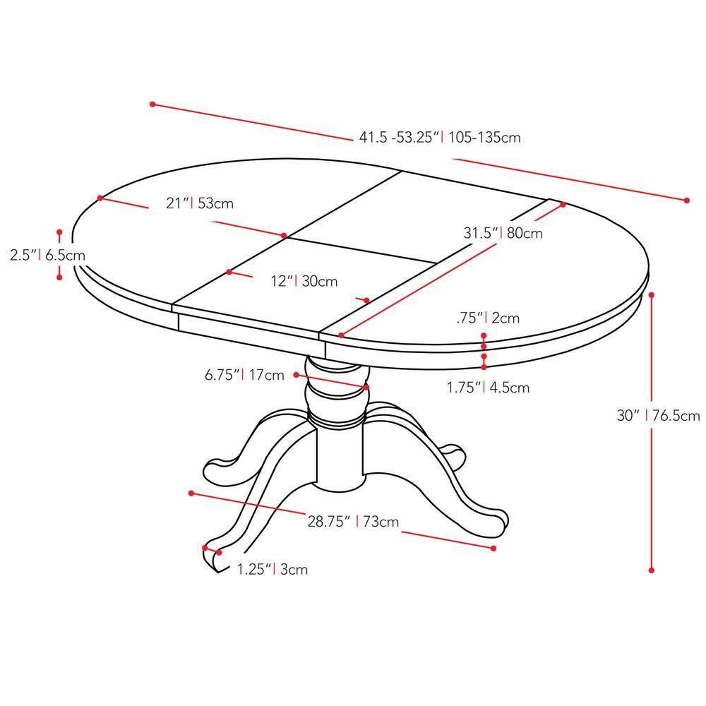 CorLiving Dillon Cappuccino Extendable Oval Dining Table with Wood Pedestal Base
