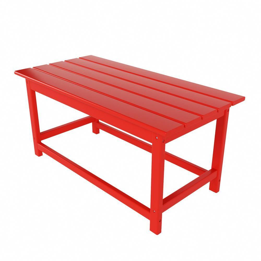 Polytrends  Laguna Hdpe All Weather Outdoor Patio Coffee And Side Tables (3-Piece Set) Red