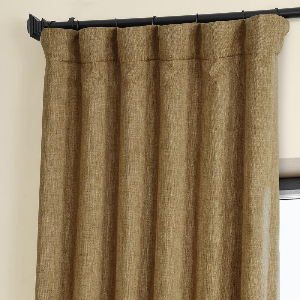 HPD Half Price Drapes Butterscotch Faux Linen Room Darkening Curtains for Bedroom & Living Room Curtains (1 Panel), Door & Window Curtains 120 inches long, 50W X 120L