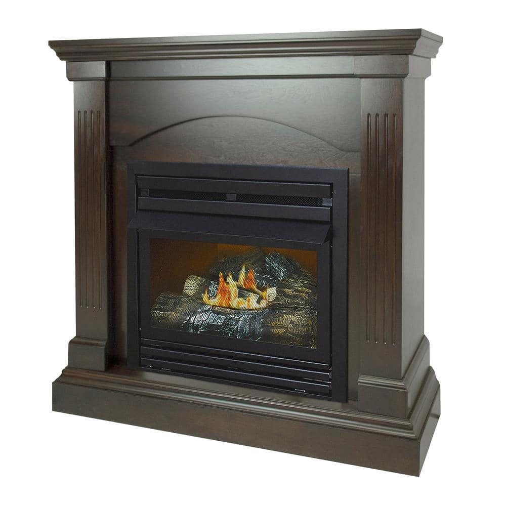 Pleasant Hearth 36 in. Natural Gas Compact Freestanding Tobacco Vent Free Fireplace 20,000 BTU