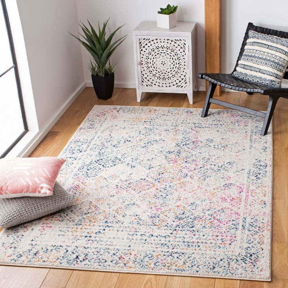 Tulum TUL264 Power Loomed Indoor Area Rug - Ivory/Dark Blue - 6'x9' - Safavieh