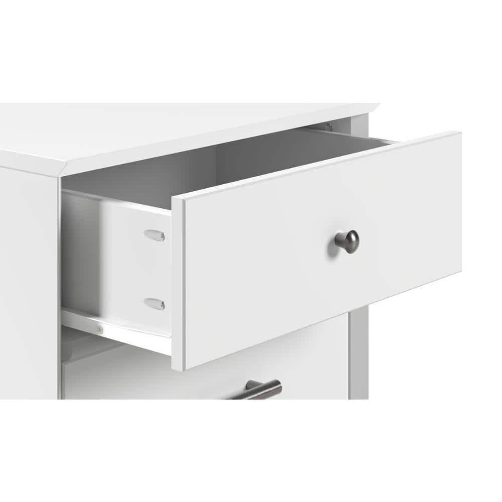 George Oliver Preston 26"H Modern 2-Drawer Nightstand with USB Ports and Flared Legs